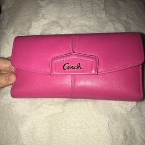 Watermelon pink coach wallet
